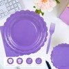 96PCS Lavender Paper Plates and Napkins, 24 Guest Light Purple