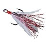 Owner Tournament Trailer Treble 6 Hook (2-Pack), White/Red Flash