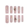 Gifiky 24Pcs Relief Daisy Tip Press on Nails - Long