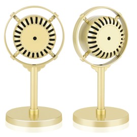 Windspeed 2Pcs Retro Microphone Prop Gold Old Style Microphone Prop Gold Model Retro Vintage Plastic with Stand Vintage Decorations for Music Party(Not Ture)