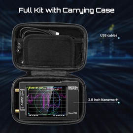 SEESII NanoVNA-H Antenna & Vector Network Analyzer 10KHz-1.5GHz with 2.8" EVA Protective Case, Waterproof & Shockproof, Measures S-Parameters, SWR, Phase, Delay, Smith Chart