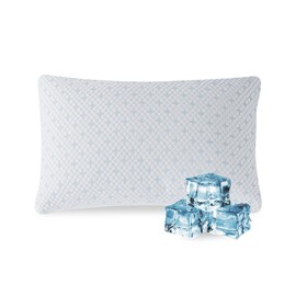 Shredded Memory Foam Pillows for Hot Sleepers, Cooling Adjustable Bed Pillows for Side, Back or Stomach Sleepers, Neck Pillows for Sleeping, Queen Pillow with Removable Cover (1 Pack, Cooling)