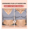 Lemorosy Women's Push Up Bra with Underwire Front Lockable V-Neck