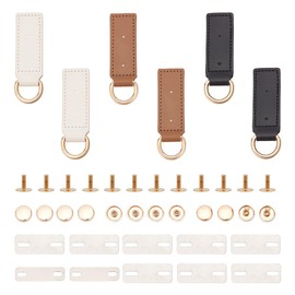 WADORN 6 Sets Metal Side Bag Buckles, 3 Colours Leather Wallet Hanging Clasp, Removable D-Ring Buckle with Screws, Webbing, Buckle, Handbag, Side Clip Buckles, multicoloured