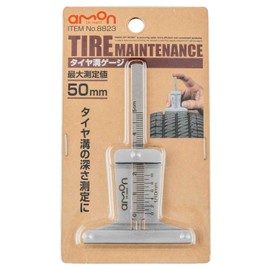 Amon 8823 Tire Groove Gauge, Tire Depth Gauge, Maximum Measured Value, 2.0 inches (50 mm), All Metal