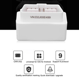 Akozon Escáner OBD2, Blutooth 4.0 OBD2 Escáner Lector de Código de Falla del Motor OBD Herramienta de Diagnóstico de Automóvil Blanco para Automotriz