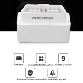 Akozon Escáner OBD2, Blutooth 4.0 OBD2 Escáner Lector de Código de Falla del Motor OBD Herramienta de Diagnóstico de Automóvil Blanco para Automotriz