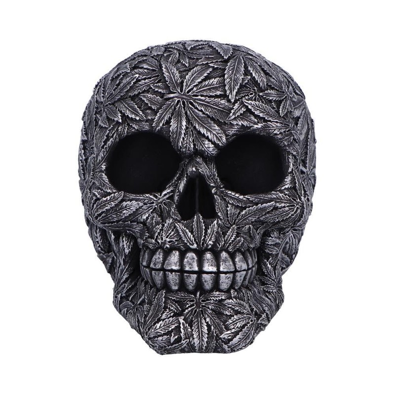 Nemesis Now High Life Skull Ornament, Resin, Silver, 15.5cm