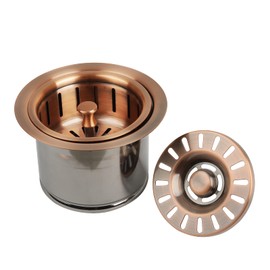 Kitchen Sink Copper Finish Garbage Disposal Flange Stopper, One Size Disposal Rim, Fit 3-1/2 Inch Standard Sink Drain Hole 2.85" Height