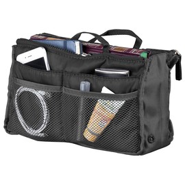 Xcase Bag Organiser: Handbag Organiser with 13 Compartments, 29 x 17 x 8 cm, Washable, Black (Organiser Bag Women, Organiser Bag, Wallet), black