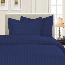 Elegant Comfort Silky-Soft 1500 Premier Hotel Quality Wrinkle-Free 3-Piece Duvet Cover Set, King/Cal-King, Navy Blue