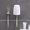 2Pcs Stainless Steel Toothbrush Holders Wall Mount 2 in 1