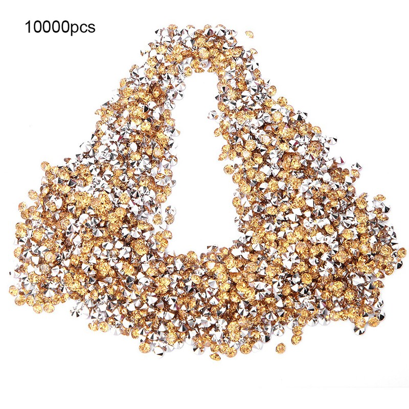 Diamond with Silver Plate Bottom Pointed Decoration Diamond 3mm(Golden with