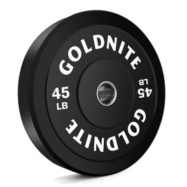 GOLDNITE Weight Plates 45LBX1 Rubber Bumper Plates Olympic Bumper Plates with Steel Insert for Strength Training and Weightlifting for Home, School Weight Rooms, and Club Gyms