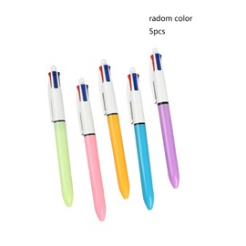 XROLAND Ballpoint Pens 5 Pieces Multicolor Ballpoint Pen 4 Color-In-1 Ballpoint Pen Retractable Multicolor Ballpoint Pen For Kid Class Reward, As the picture shows