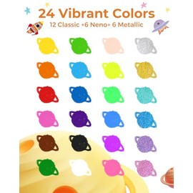 JUPITEARTH 24 colores lápices de cera retorcidos para niños pequeños 1-3, lápices de cera no tóxicos y lavables para niños de 4-8 años con contenedor 