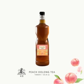 Dong Jyue Peach Oolong Tea Syrup – Made with Real Tea – 1 Liter Bottle – Taiwan Oolong Tea & Juicy Peach Flavor – Premium Syrup for Iced Tea, Sparkling Drinks, Boba & More – Commercial Use – 1 Pack