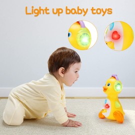 Baby Musical Duck Toy Dancing Crawling Tummy Time, Light Up Infant Toys 0-3-6 6-12 12-18 Months Gifts for 1 2 Year Old Boys Girls Baby Learning Development Toddler Toys Age 1-2