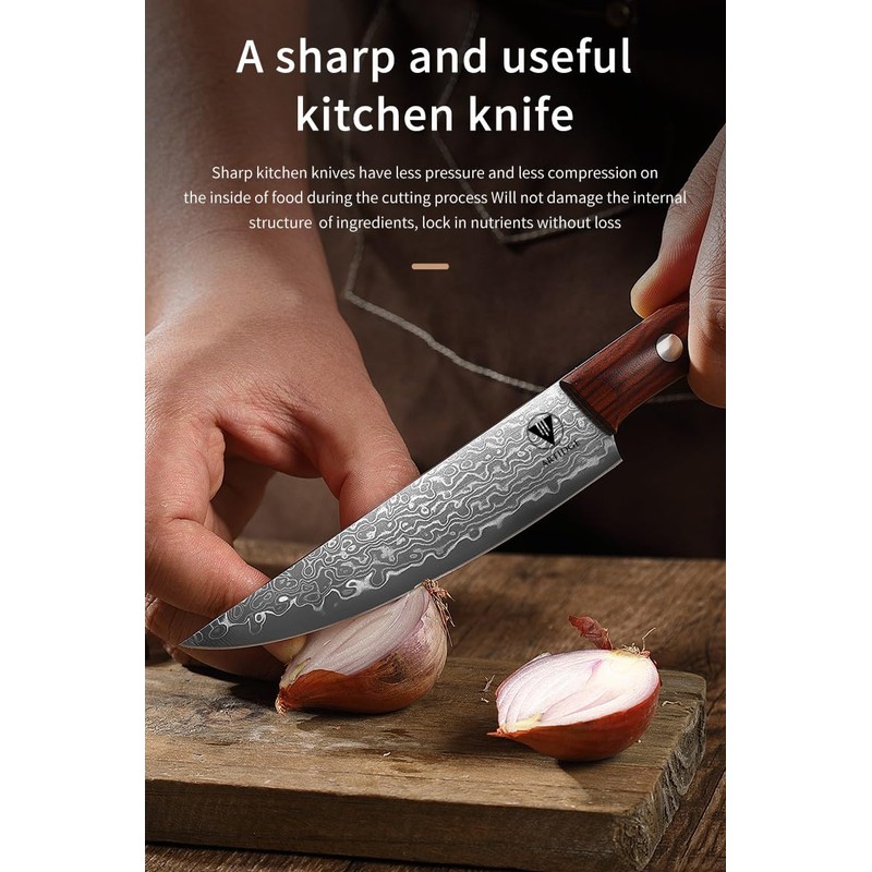 ARTIDGE 4.7" Utility Knife Damascus Steel Multi-Purpose Chef Knife -