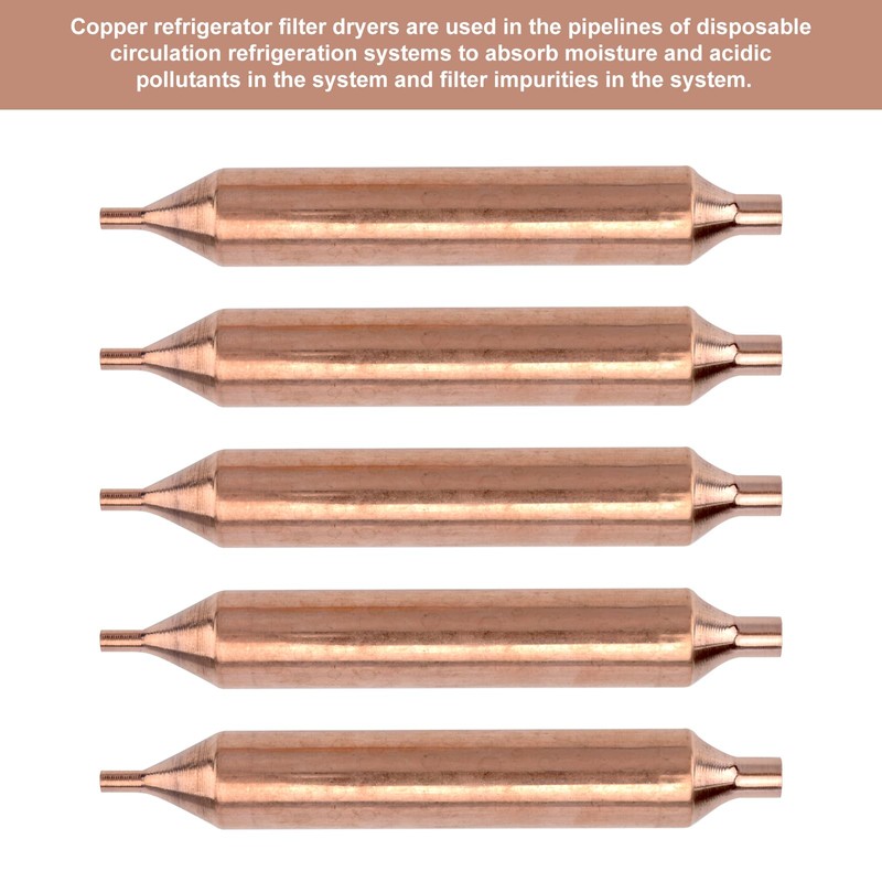 APOMOONS 5pcs Copper Fridge Filter Dryer Fridge Filter Cooling Accessories