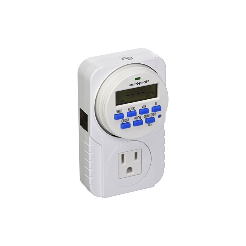 Autopilot TM01715 7-Day Grounded Digital Programmable Timer, 1725W, 15A, 1