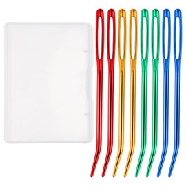 12 Pcs Bent Needles For Crochet 2 Sizes Yarn Darning Tapestry Needle Colored Bent Tapestry Needle Durable Aluminum Blunt Tip Needle Large Eye With Storage Box For Yarn Crocheting Knitting Weaving