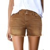 Sidefeel Women's Western Outfit Jean Shorts High Waisted Stretchy Button