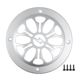 A ABSOPRO 4" Car Speaker Grille Cover Round with Screws Silver - 1 Piece