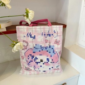 Komi Anime Themed Large Capacity Canvas Eco Bag for Students - School & Book Handbag (Seagull67) Free Size/Merlot (35*40) 10ea