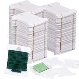 150PCS RAINFLOW Plastic Embroidery Floss Bobbins - White Embroidery Floss Organizer for Cross Stitch Yarn Bobbin Winder for Sewing Thread Storage Embroidery Needlework Supplies