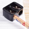 Black Makeup Pencil Sharpener,Dual Holes Eyeliner Sharpener with Cover Mechanical
