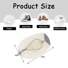 Shoe Washing Machine Bag, Reusable Trainer Washing Machine Bag for All Shoe Types & Sizes, 360° Wrap-Around Cleaning,Shoe Cleaning Bag, Shoe Washing Bag for Washer & Dryer (CREAM - 1PCS)