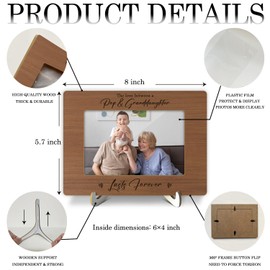 Wood Picture Frame with stand, Gift for Grandpa, The Love Between a Pop and Granddaughter Last Forever Picture Frame Display 4x6" Horizontal Photo for Tabletop, Home Table Decorative Supplies -15