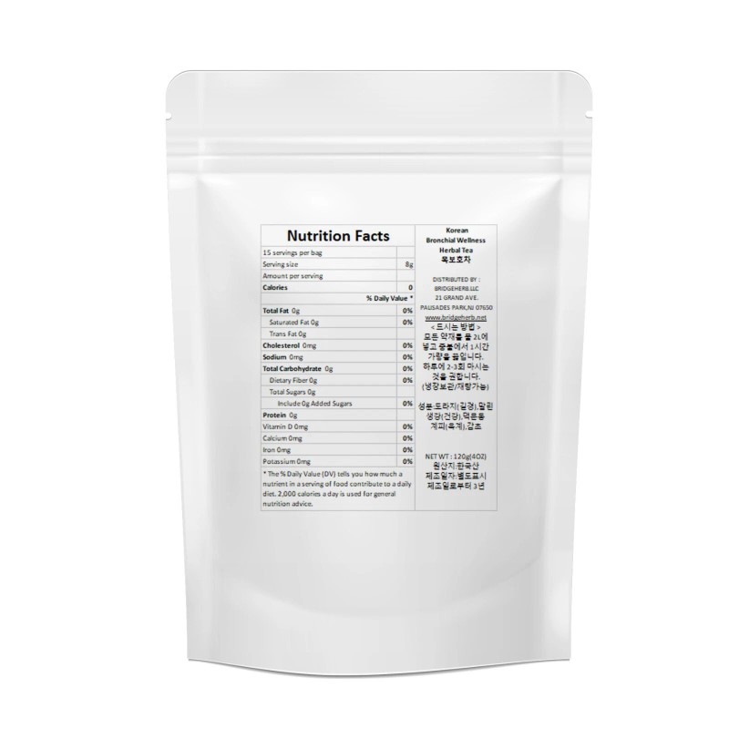BridgeHerb.net (Medicinal Korean Herb) Bronchial Wellness Korean Herbal Tea목보호차(4oz/12