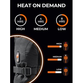 ORORO Heated Gloves for Men and Women, Rechargeable Electric Gloves for Hiking, Skiing, Motorcycle (Black,S)