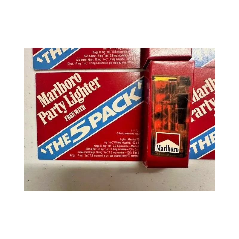 Marlboro Vintage 1992 Marlboro Party Butane Gas Refillable Lighter 5