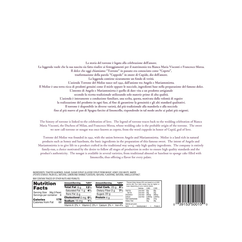 Dolciaria Arena Assorted Italian Torrone – 18 Almond Honey Nougat