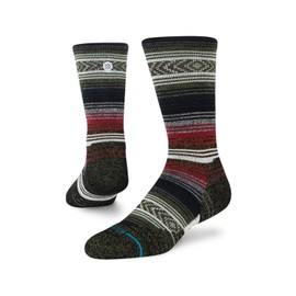 Stance Crew Socks - Merino Wool - Mid Wool, Black Red, Medium, Mid Wool - Black Red