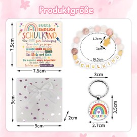 Einschulung Geschenk, Schulkind Armband, Armband Schulkind Mädchen, Einschulung Mädchen, Schulkind 2025 Mädchen, Perfekte Schultüte Füllung Für Schulkind mit Grußkarte Geschenkbox