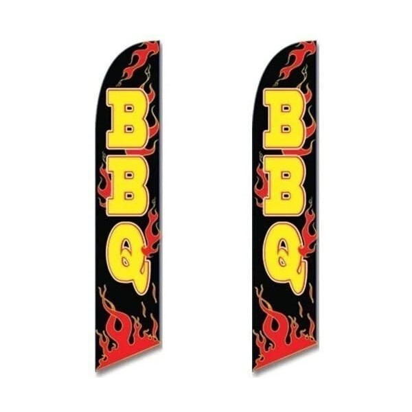 FFN Twin Pack Full Sleeve Swooper Flags BBQ Black w