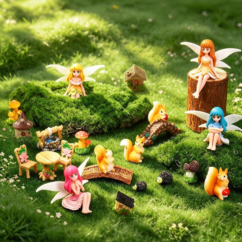 28Pcs Fairy Garden Accessories outdoor, Miniature fairies for fairy garden