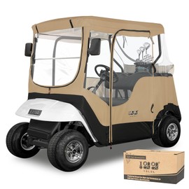 10L0L 2 Passenger Golf Cart Enclosure for EZGO TXT & RXV, 600D Waterproof Golf Cart Rain Cover, Heavy Duty Driving Enclosure, Snowproof Windproof, with Clear PVC Windows & Tail Light Panel - Roof 59”
