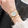3pcs Women Watch Bracelet Set Gillter Elegant Hypoallergenic Waterproof Quartz