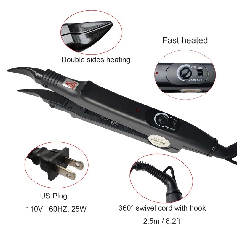 USHTIGER Fusion Hair Extensions Tool Iron Connector Plier K Tip