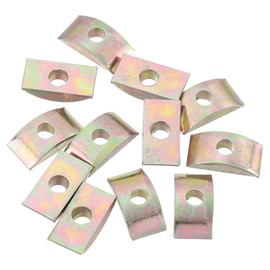 sourcing map 20pcs M6 Half Moon Nuts Washers, Iron Solid Half Moon Lock Washer, Spacer Connector Hardware Fittings, Bronze