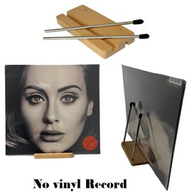 Vinyl Record Storage Holder Album Display Stand Record Organizer, Fits 7” and 12” Records or LPs - Display Singles in Stylish Modern Portable Record Stand - for Phone holder, tablet holder