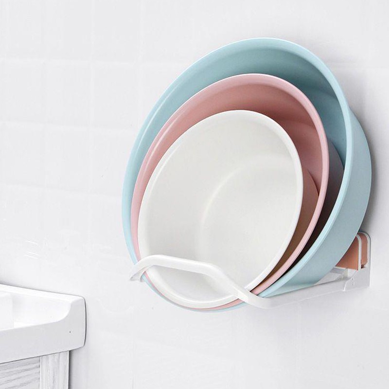 3PCS Washbasin Hanger Plastic Punch Free Bathroom Basin Storage Rack