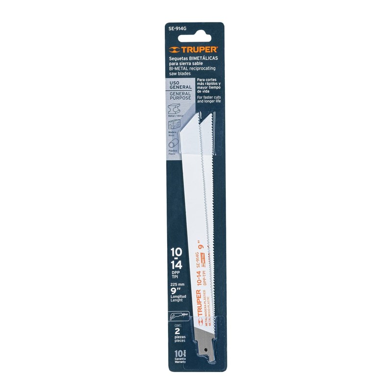 Truper SE-914G, 2 Seguetas bimetálicas para sierra sable, uso general,