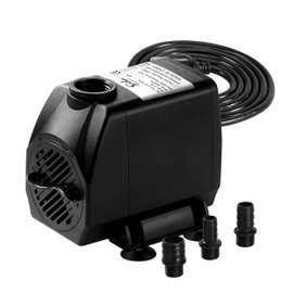 Simple Deluxe 550 GPH Submersible Water Pump (2082L/H, 45W), Ultra Quiet Fountain Pump with 9.2 ft, 3 Nozzles for Aquarium, Pool, Hydroponics, Black