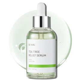 IUNIK Suero facial natural para alivio del rbol de t, 1.69 onzas lquidas, piel transparente, suero vegano, propenso al acn, piel sensible a la roscea 